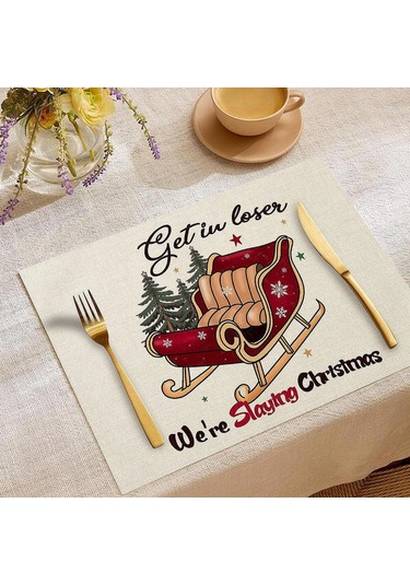 Suntek Yılbaşı Masa Örtüsü Kolay Temizlenebilir Kızak Kızak Diğer