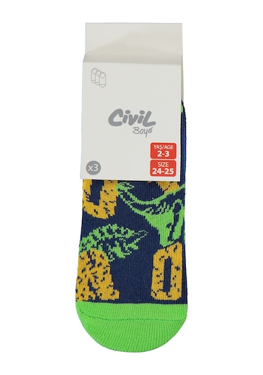 Civil Boys Erkek Çocuk 3'lü Babet Çorap 2-12 Yaş Lacivert Lacivert