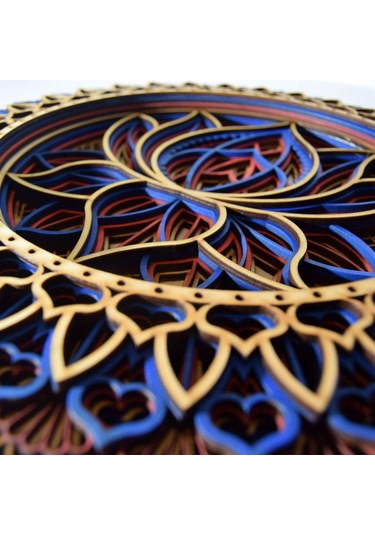 Neevoyu 30x30cm Metal Duvar Sanatı Mandala - Oturma Odası Dekorasyonu, Dayanıklı Metal Heykel, Ev İçi Zenginleştirici