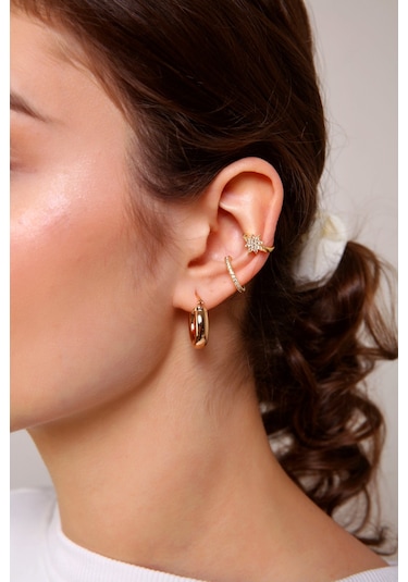 Aurrari Kuzey Yıldızı Earcuff 2 Adet Altın