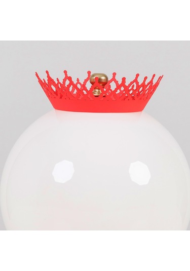 Taçlı Küre Abajur Pembe