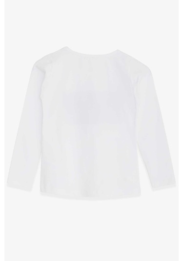 Breeze Kız Çocuk Uzun Kollu Tişört Pullu Ay Yıldız 4-14 Yaş, Beyaz