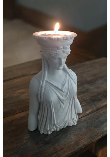 Dekoratif Masa Üstü Karyadit Kızı Hediyeli Bacasız Şömine Beyaz