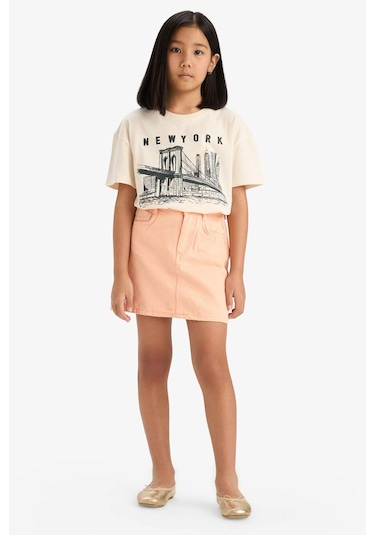 DeFacto Kız Çocuk Relax Fit Bisiklet Yaka Baskılı Kısa Kollu Tişört E0355A825SMER233 Ekru DeFacto Kız Çocuk Relax Fit Bisiklet Yaka Baskılı Kısa Kollu Tişört E0355A825SMER233 Ekru