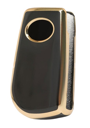 Toyota Yaris Corolla Auris Hilux Verso Avensis Ch-r Nano Anahtar Kılıfı 3 Buton Gold-siyah