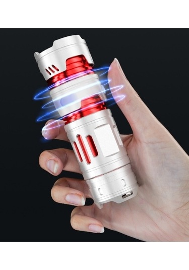 Tongxida Küçük Taşınabilir Spiral Fener - Type-c Gümüş Çok Fonksiyonlu Gümüş