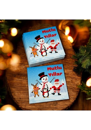 Yeni Yıl-yılbaşı Hediyesi Magnet 1 Adet -9x9 Cm Buzdolabı Magneti