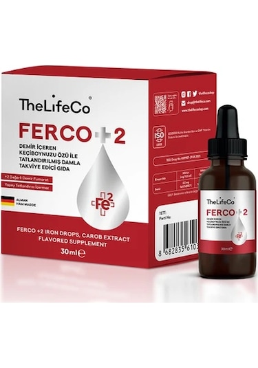 TheLifeCo Ferco +2 Değerlikli Demir Damlası 30 ML