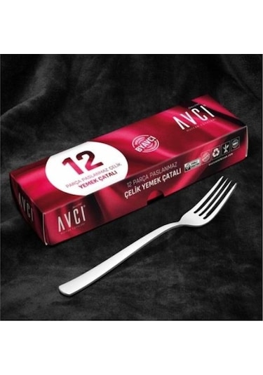 Avcı 413 İstanbul Yemek Çatal 12 Li Gümüş
