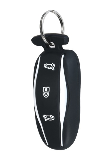 Suofeng Tesla Model 3/s Anahtar Kılıfı Silikon Materyal Siyah, Tam Uyumlu, Butonları Koruyucu, Metal Kanca İle Taşınabilir