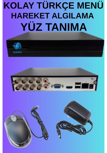 Snrelk Hama 6 Kameralı Gece Renkli Dış Mekan 320 Gb Güvenlik Kamerası Sistemi