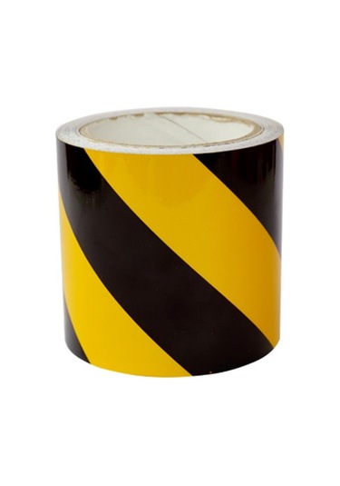 Sarı - Siyah Reflektif Bant, Reflektif Şerit 10 Cm X 10 M (534231411)