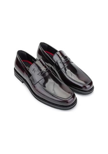 Tamer Tanca Erkek Hakiki Deri Bordo Loafer Ayakkabı 183 29901 Erk Ayk Y24 Bordo Acma Bordo