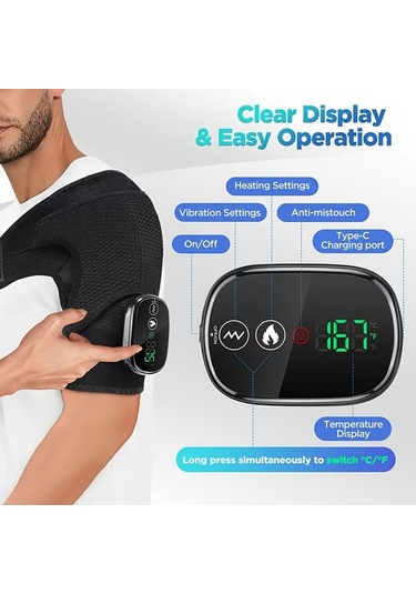 Willowhaven Gri Kablosuz Isıtmalı Masaj Pedi Ve Titreşimli Masaj Aleti Gri