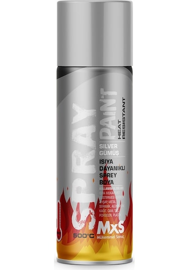 Mxs - Isıya Dayanıklı Sprey Boya - Gümüş Renk / 400 ML