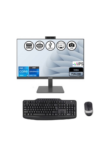 Axer AX24H4 i5 14400 16 GB 500 GB SSD 23.8" Free Dos AIO Masaüstü Bilgisayar