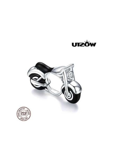 Novahub 925 Ayar Gümüş Motosiklet Siyah Emaye Yılan Bilezik Takı 0.8x1.4cm Siyah