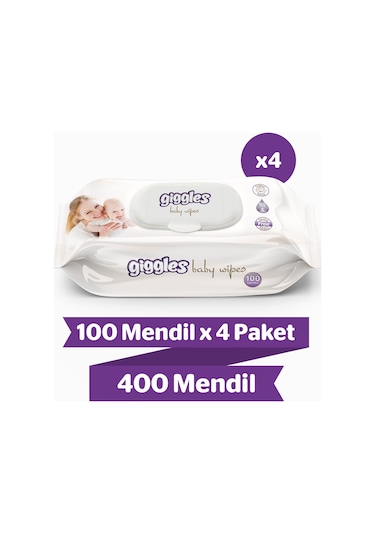 Giggles Baby Wipes Islak Mendil 4 X 100'Lü