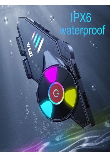 Y60 Ipx6 Su Geçirmez Rgb Bluetooth 5.3 Sesli Asistan İnterkom Kask Kulaklığı