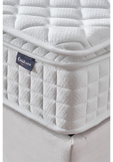 Zambak Tek Kişilik Antibakteriyel Ortopedik Paket Yaylı Pedli Yatak Ekru