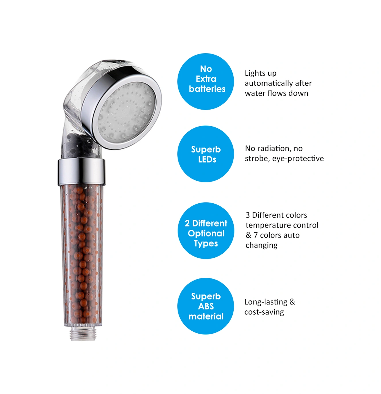 Youmex 12 Led Isı Algılayıcı Renk Değiştiren Duş Başlığı, Otomatik Aydınlatma, Tüm Standart Bağlantılarla Uyumlu Diğer