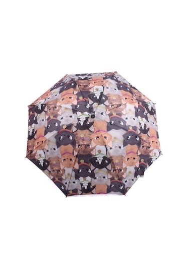 Newdaki Kedi Desenli 8 Telli Manuel Şemsiye Çok Renkli