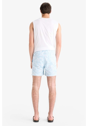 Defacto Desenli File Astarlı Kısa Boy Deniz Şortu E0974ax25hstr506 Turkuaz
