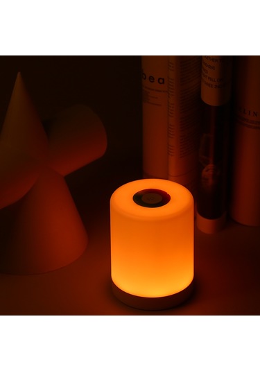 Geeksen Led Yatak Odası Lambası, Dokunmatik Kontrol, 3 Seviye Isınak Beyaz Işık, Rgb Renkli Ambiyans Işığı, Şarj Edilebilir, Duvara Asılabilir/sabitlebilir Beyaz Diğer