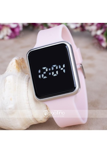 Pembe Renk Silikon Kordon Dokunmatik Ekran Unisex Saat ST-303730