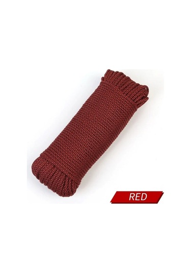 Besthome1 Güvenlik İçin 4mm 9çk Hayat Kurtaran Açık Hava Paracord Dağcılık Halatı 50m Kırmızı Kırmızı