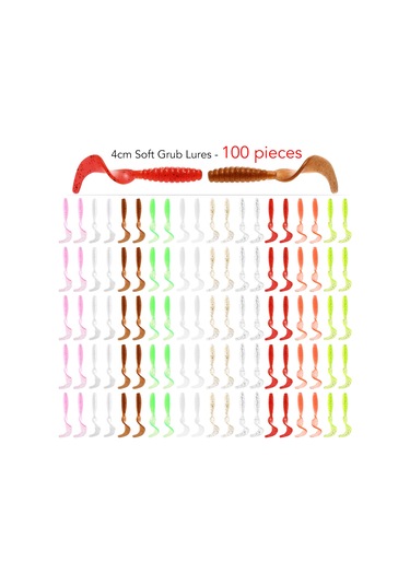 Yuntech01 100 Adet 4cm Silikon Yumuşak Yem, 10 Renk Seçeneği, Su İçinde Canlı Hareket, Dayanıklı Ve Yeniden Kullanılabilir, Balık Tutma Aksesuarı