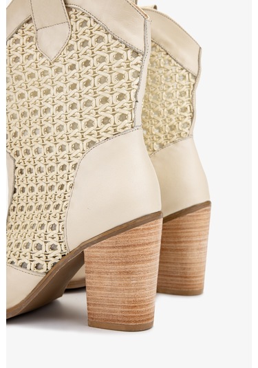 Valmenti Kadın Deri & Tekstil Bej Topuklu Çizme 472 1194 Bn Czm Y25 Bej Dr Bej