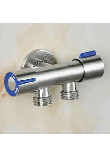 Çift Saplı Paslanmaz Çelik Soğuk Musluk Banyo Çamaşır Makinesi Gümüş