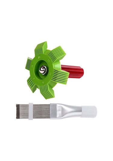 Fosenze Soğutucu Radyatör Temizlik Seti: Yeşil Plastik + Paslanmaz Çelik Kanat Tırnakları, Kondenser Evaporatör Düzeltici