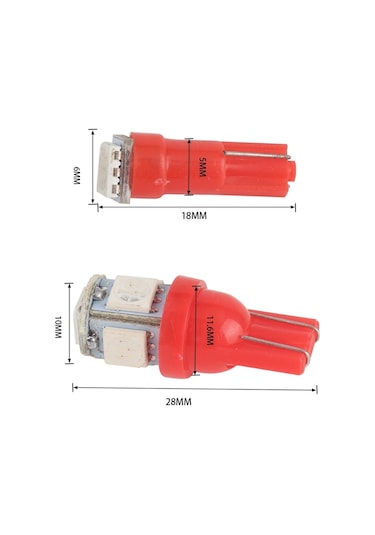 Sones 50 Pcs T5 / T10 Araba / Motosiklet Modifikasyonu Led Dönüş Sinyali Işık Gümrükleme Lambası