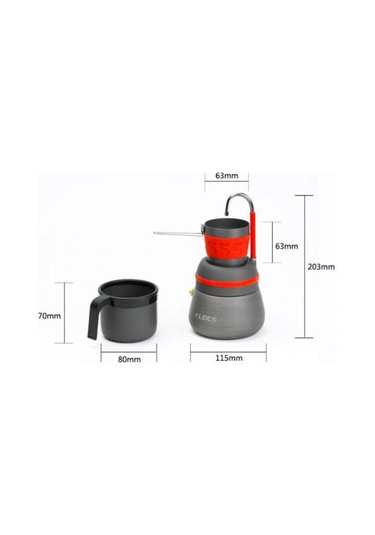 Alocs Kamp Filtre Kahve Demleme Potu Moka Pot Tam Set