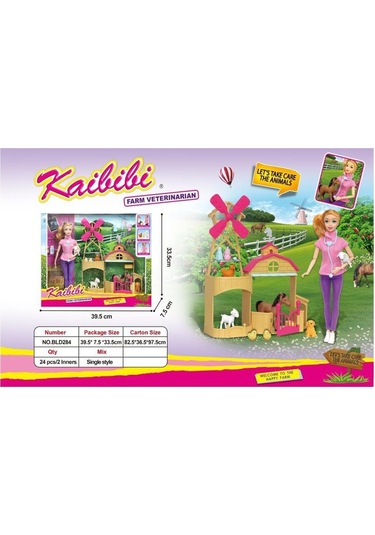 Kaibibi Veteriner Bebek ve 13 Parça Çiftlik Seti-Bld284