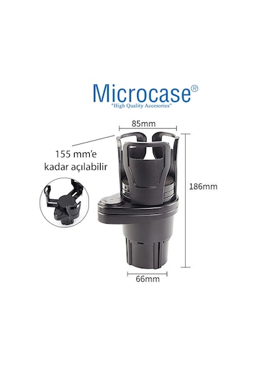 2in1 Fonksiyonel Araç İçi Bardak İçecek Tutucu Çift Kupa - AL3478