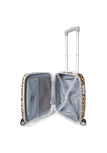 Coral High Kahverengi Leopar Desenli Pc Kabin Boy Valiz 50cm 16841 Kahverengi