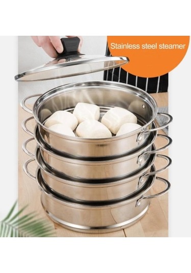 Trendooze Vapur Vapur Üst Takviyeli Sınıfı Saplı S Pişirme Paslanmaz Gıda Fırın Dayanıklı Çörekler Çörekler Çelik Buharda Aksesuarı Jg