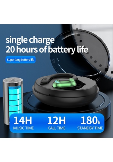 F8 Asılı Kulak Stereo Kablosuz Bluetooth Kulaklık Şarj Kutusu İle Kırmızı Tek Kulak