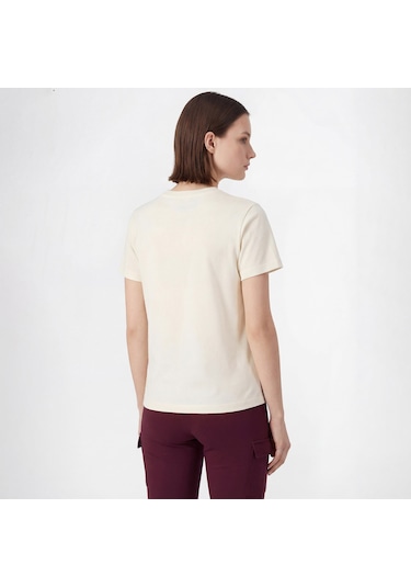 Champion Ss Regular Fit Kadın Krem T-shirt 118382 2800400