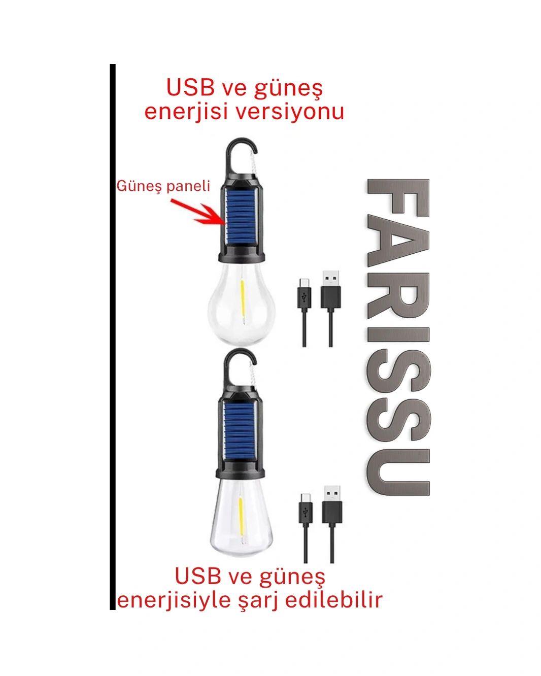 Alaska T01-b Type-c Ve Solar Şarjlı Sıcak Işık Warm Light Kamp Lambası 1 Adet