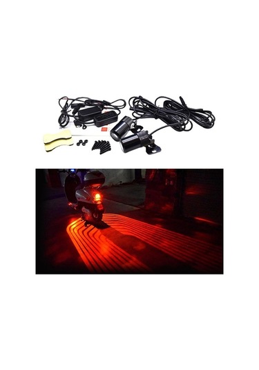 Yingfu Sunttek Araba Motosiklet Melek Kanadı Led Lamba Işıkları Yol Tamir Kırmızı Set Kırmızı