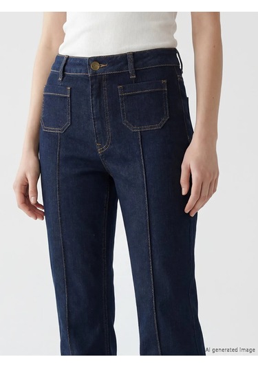 Lc Waikiki Lacivert Petite Flare Kadın Jean Pantolon