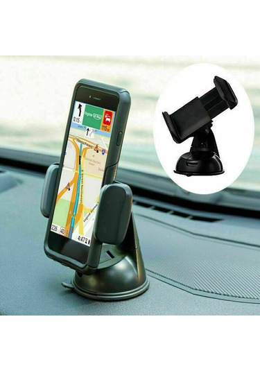 Lemestar Araç Telefon Tutucu Silikon 360 Dönen Mini Süspansiyon - Dashboard Cam Geri Görüş Ekranı Stant Abs Malzeme 5-9cm Genişlik Ayarı