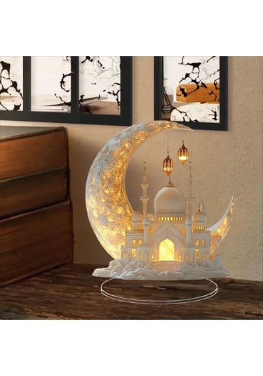 Yifomall "beyaz Akrilik İslami Masa Süsü - 21 Cm Modern Dekor"