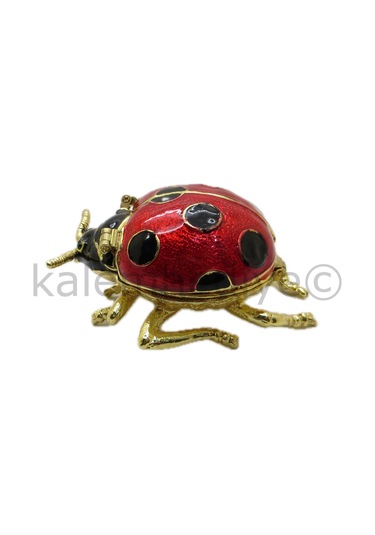 Swarovski Taşlı Uğur Böceği - Gizli Hazneli Masaüstü Hediyelik Sü