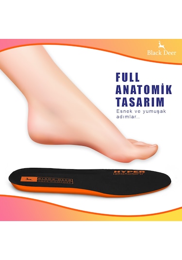 Black Deer Hyper Boost X30 Soft Comfort Siyah-Turuncu Ortopedik Tabanlık