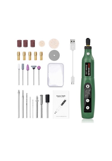 Teltree Usb Şarjlı Mini Elektrikli Taşlama Aleti Seti - 5 Viteslı Işıklı Polisher, Ahşap Taşlama Ve Polishing İçin Çok Fonksiyonlu Gereç Gri